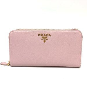 PRADA Pink Leather Saffiano Wallet